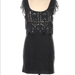 American Eagle Outfitters Women's Black Embroiled Size M Casual Dress